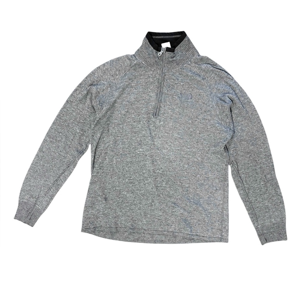 The North Face Wool Sweater Men’s Medium Heather Gray Quarter Zip